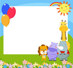 Naklejka premium animal and frame