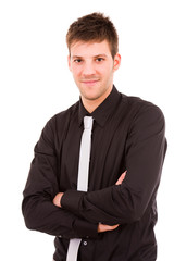 young business man portrait in white background