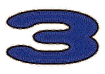 Vector image of  figure 3 with blue jeans invoice