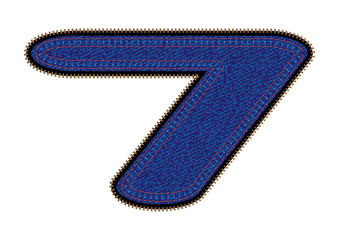 Vector image of  figure 7 with blue jeans invoice