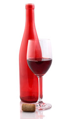red bottle and red wine