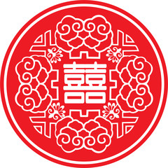Red Chinese Wedding round icon