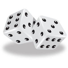 Two white vector dice