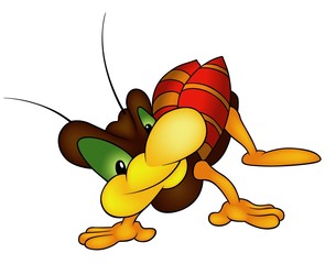 Bug Stalker - Colored Cartoon Illustration