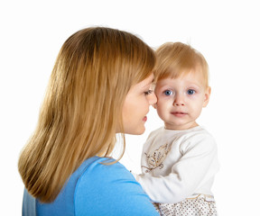 young mother having fun with her little son