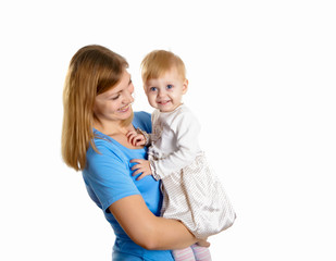 young mother having fun with her little son