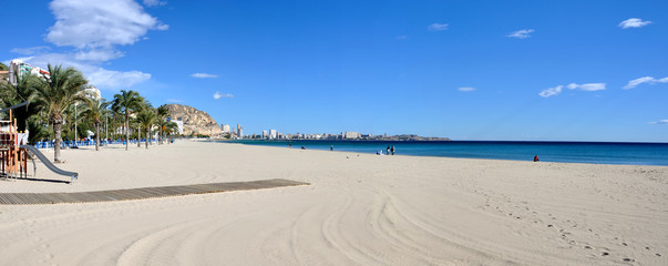 Panorama of Alicante beach, Spain
