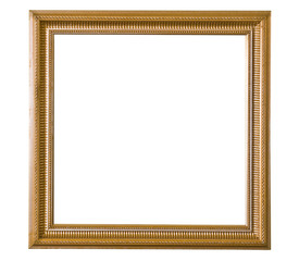 Fototapeta premium Isolated golden wooden Photo Frame