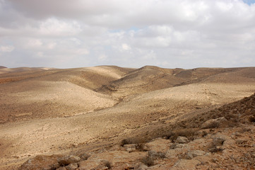 Scenic view on Negev desert in winter, Israel.