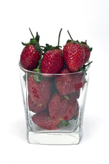 fresh strawberries on white background