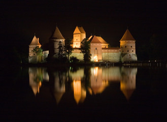 Trakai castle at night