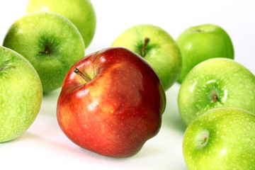 red and green apples