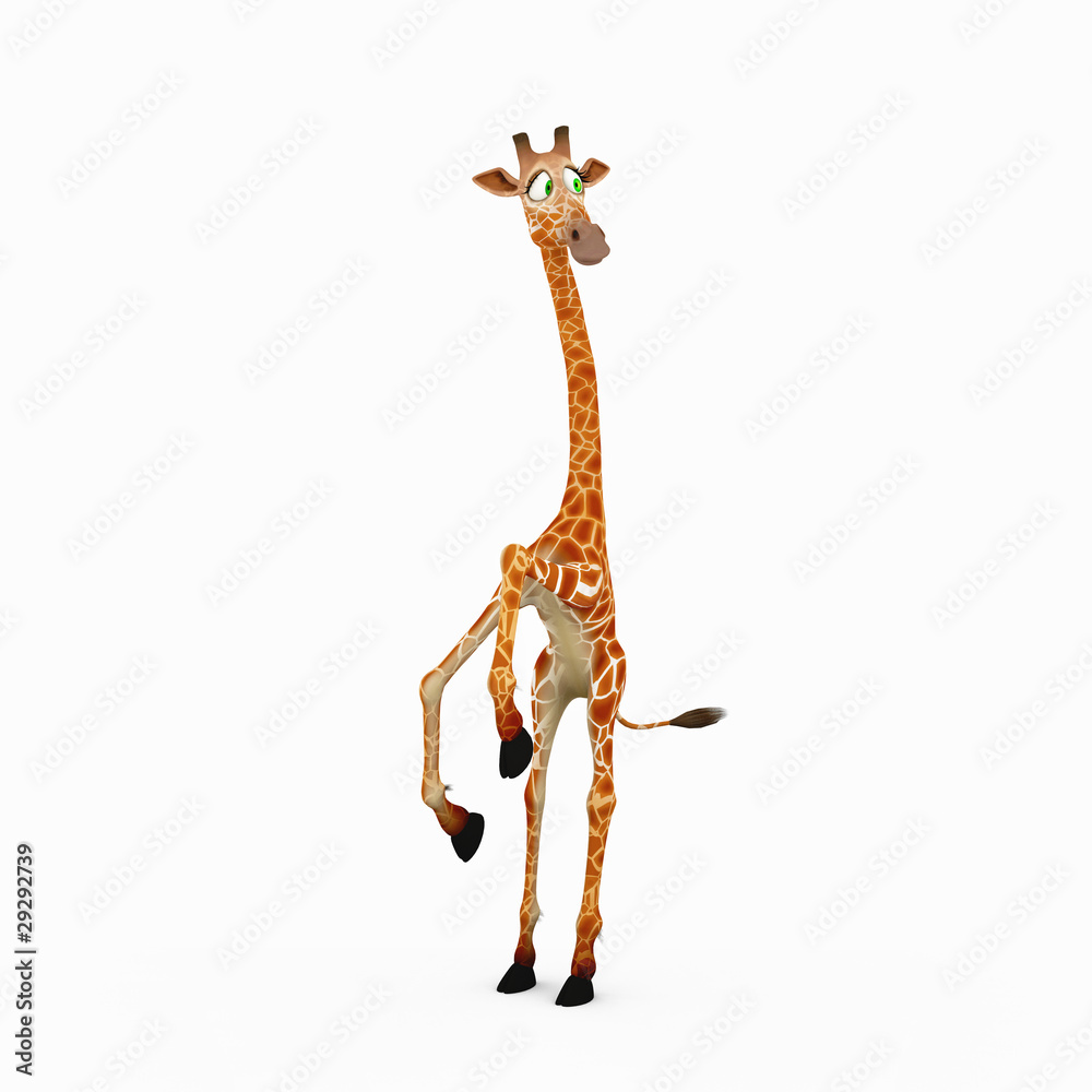 Wall mural giraffe cartoon jumping