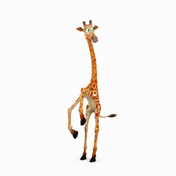giraffe cartoon jumping
