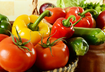 Composition with variety of raw vegetables