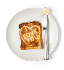 Toasted bread says I love you