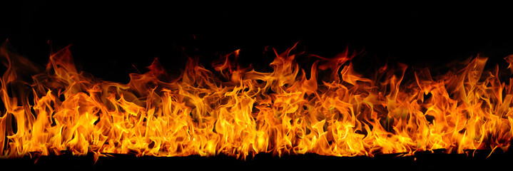 Isolated flames on black