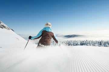 skier in mountains