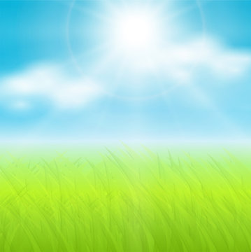 Sunny spring  background, vector.