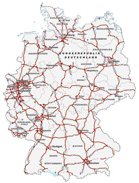 Deutschland mit Autobahnen tranzparent