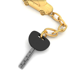Car key on the white background