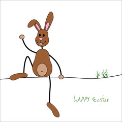 Obraz premium Sitting easter bunny
