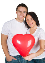 Couple with a red heart