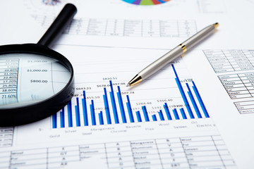 Fototapeta premium financial charts and graphs
