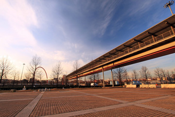 bridge of Turin, in the sunset