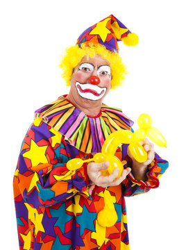 Disgusted Clown with Balloon Dog
