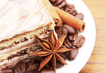 Piece of a pie with spices