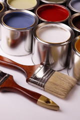 Paints and brushes
