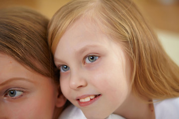mother with teenager daughter at home