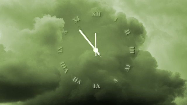 Uhr - 5 vor 12 - klimawandel - Wolken