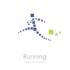 Logo running,  stylized square # Vector