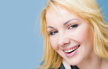 smiling blond portrait