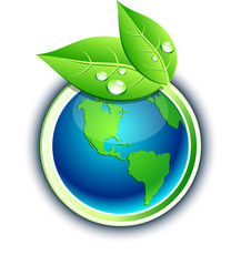 Earth eco button.