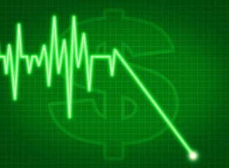 price graph chart moving down ekg business symbol