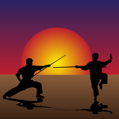 Obraz premium Martial Arts in the Twilight