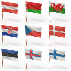 Collection of european flags