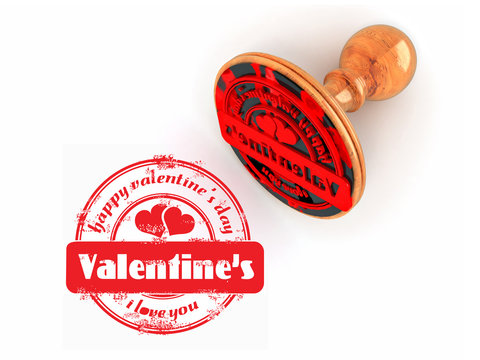 Stamp happy valentine's day