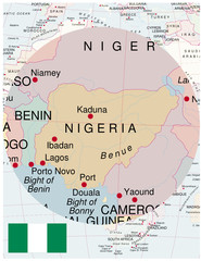 Nigeria map africa world business success background