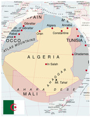 Algeria map africa world business success background