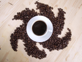 Coffee beans sun