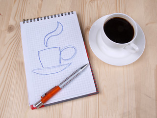 Caffee and pen
