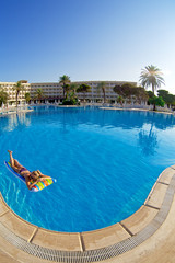 woman in swimming pool