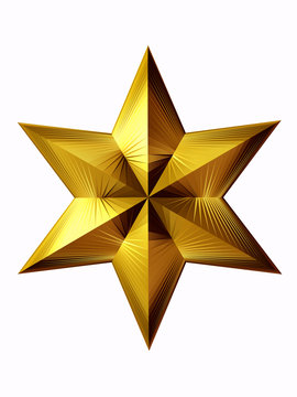 sechseckiger Stern in Gold