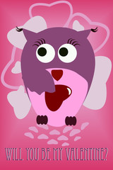 Owl Valentine Card