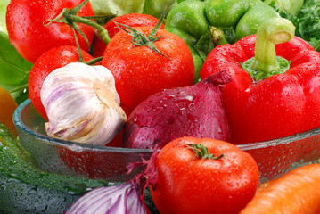 Composition with variety of fresh vegetables