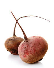 Two beet isolated on white